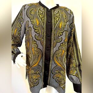 Bob Mackie Paisley Print Blouse Size L